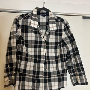 Jones New York Plaid Cotton Shirt